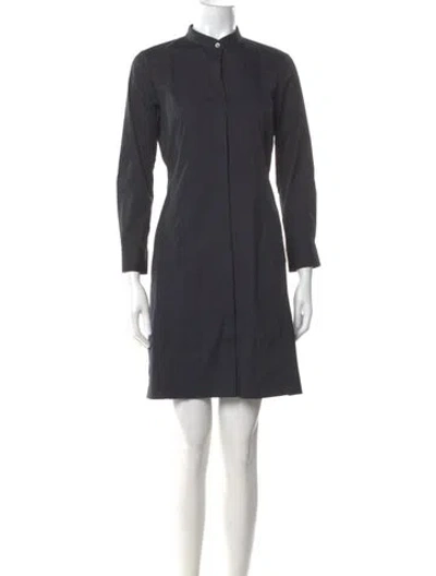 Pre-owned Theory Mock Neck Mini Dress In Gray