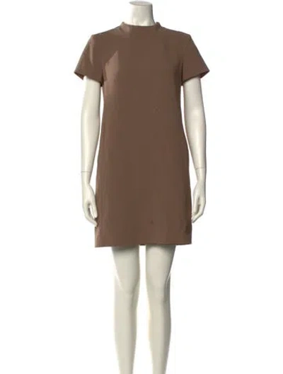 Pre-owned Theory Mock Neck Mini Dress In Neutral