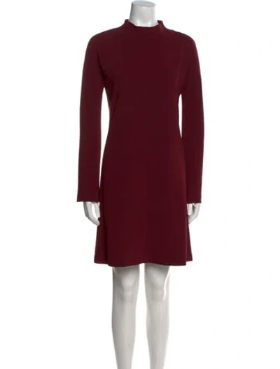 Pre-owned Theory Mock Neck Mini Dress In Red