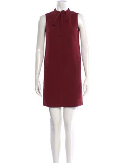 Pre-owned Theory Mock Neck Mini Dress In Red