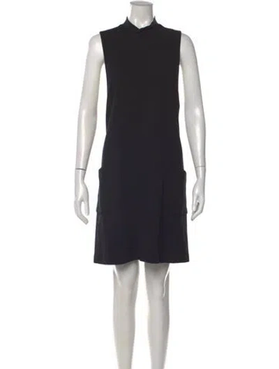 Pre-owned Theory Mock Neck Mini Dress W/ Tags In Black