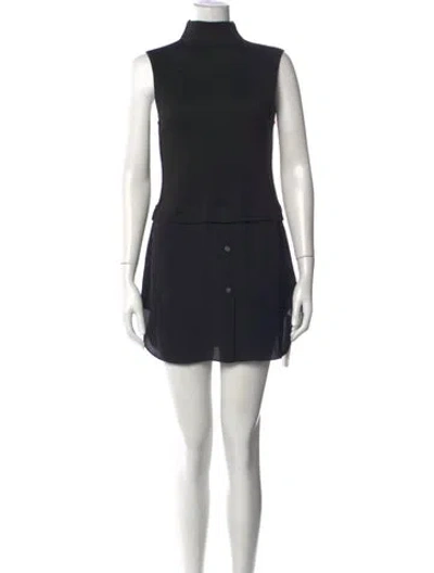 Pre-owned Theory Mock Neck Mini Dress W/ Tags In Black