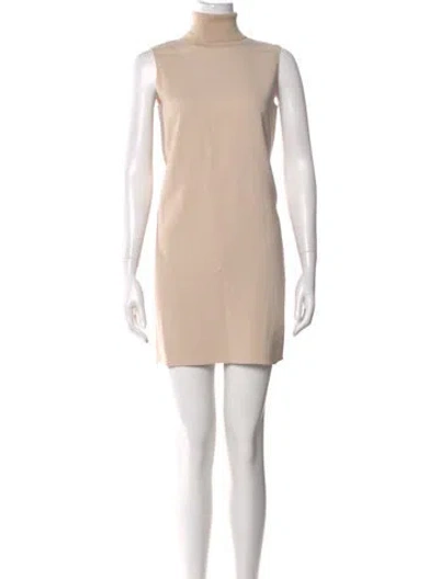 Pre-owned Theory Mock Neck Mini Dress W/ Tags In Neutral