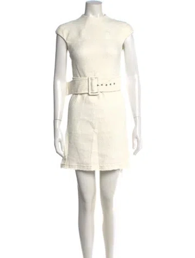 Pre-owned Theory Mock Neck Mini Dress W/ Tags In White