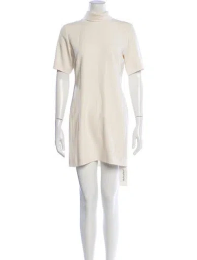 Pre-owned Theory Mock Neck Mini Dress In White