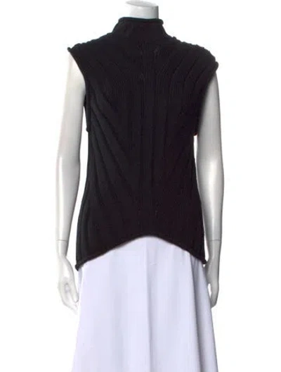 Pre-owned Theory Mock Neck Sweater In Black