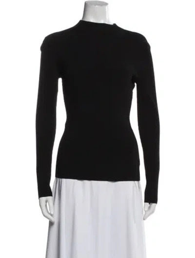 Pre-owned Theory Mock Neck Sweater In Black