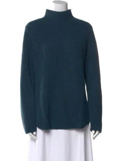 Pre-owned Theory Mock Neck Sweater In Blue