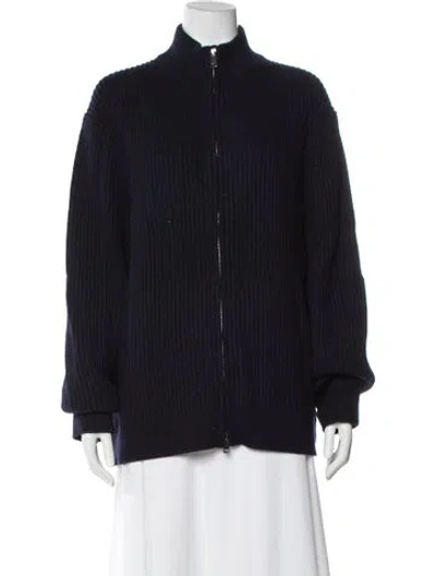 Pre-owned Theory Mock Neck Sweater In Blue