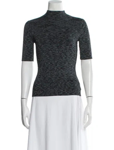 Pre-owned Theory Mock Neck Sweater In Blue