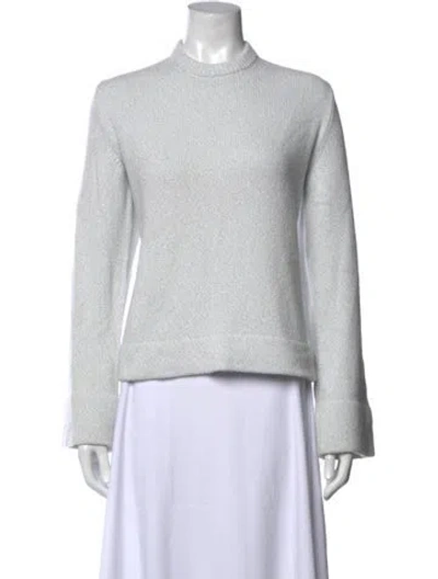 Pre-owned Theory Mock Neck Sweater In Blue