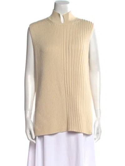 Pre-owned Theory Mock Neck Sweater In Brown