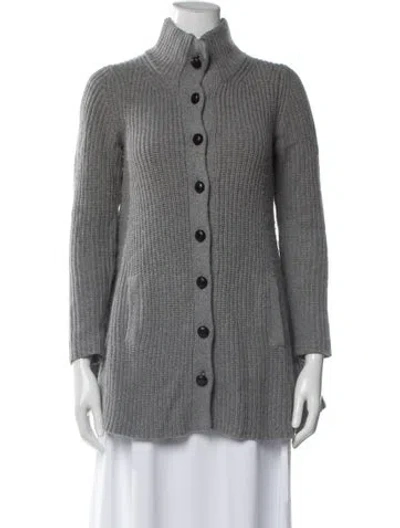 Pre-owned Theory Mock Neck Sweater In Gray