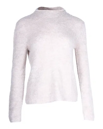 Theory Mock-neck Sweater In Beige Alpaca Wool