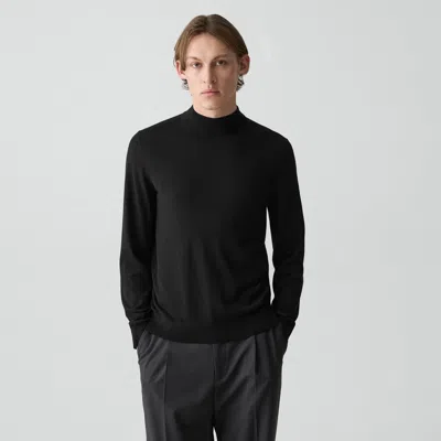 Theory Mock Neck Sweater In Regal Wool In Black