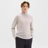 Theory Mock Neck Sweater In Regal Wool In Light Heather Barley