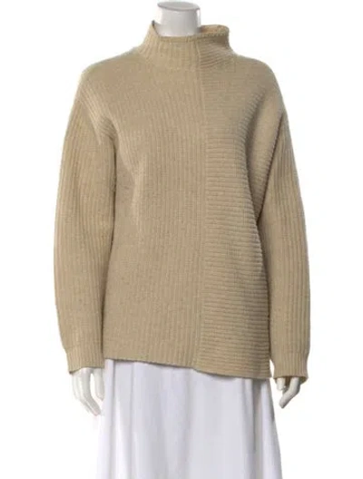 Pre-owned Theory Mock Neck Sweater In Neutral