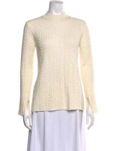 Pre-owned Theory Mock Neck Sweater In Neutral