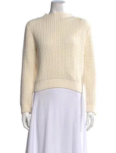 Pre-owned Theory Mock Neck Sweater In Neutrals