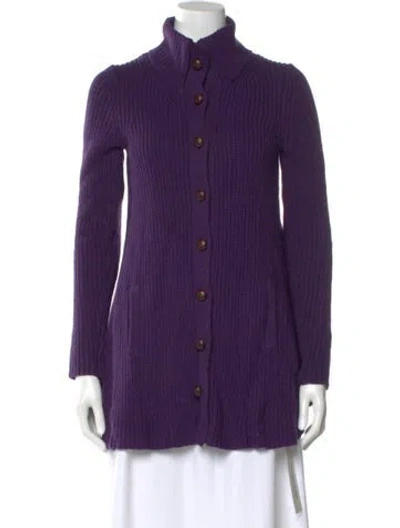 Pre-owned Theory Mock Neck Sweater In Purple