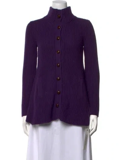 Pre-owned Theory Mock Neck Sweater In Purple