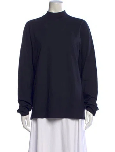 Pre-owned Theory Mock Neck Sweater W/ Tags In Blue