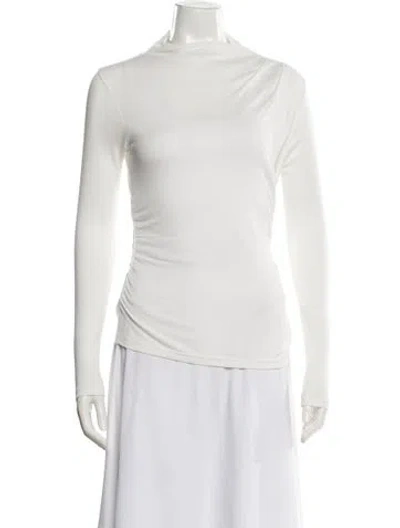 Pre-owned Theory Mock Neck Sweater W/ Tags In White
