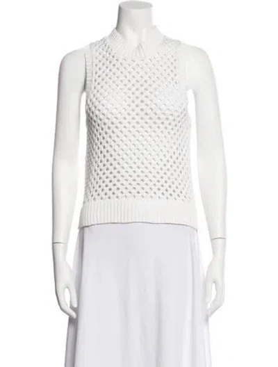 Pre-owned Theory Mock Neck Sweater In White