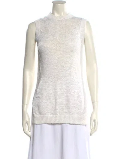 Pre-owned Theory Mock Neck Sweater In White