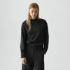 Theory Mock Neck Sweatshirt In Double-knit Jersey In Gray