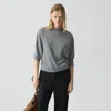 Theory Mock Neck Sweatshirt In Double-knit Jersey In Gray