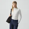 Theory Mock Neck Top In Soft Rib In White
