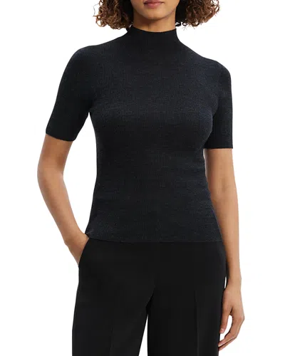 Theory Crewneck Wide-sleeve T-shirt In Black