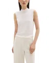 Theory Regal Merino Wool Mock-neck Shell Top In Beige