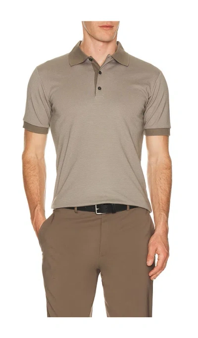 Theory Mod Jacquard Geo Polo In Brown