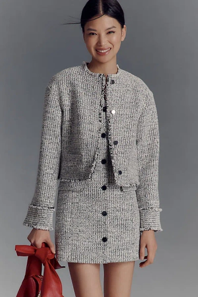 Theory Mod Tweed Jacket In Black