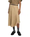 Theory Modern Silk Georgette Skirt In Wheat