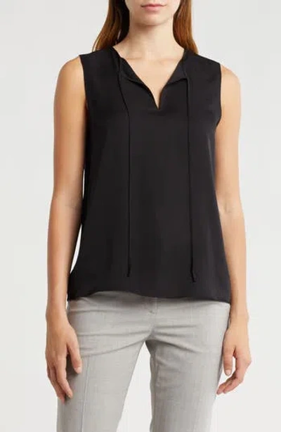 Theory Modern Sleeveless Silk Top In Black