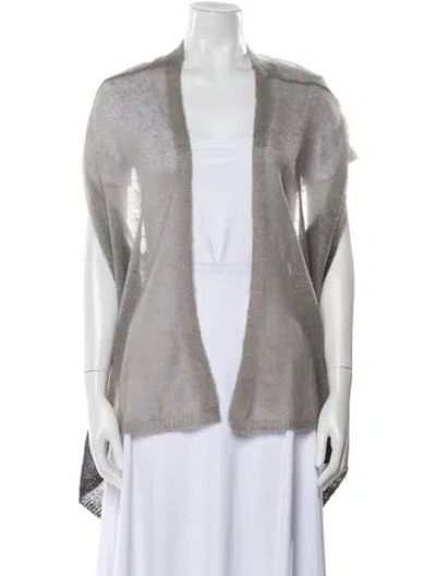 Pre-owned Theory Mohair Open Front Sweater In Gray