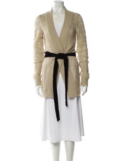 Pre-owned Theory Mohair V-neck Sweater In Neutral