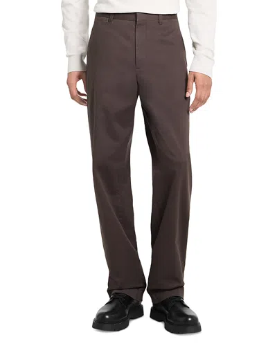 Theory Moonsoft Cotton Blend Straight Fit Chinos In Brown