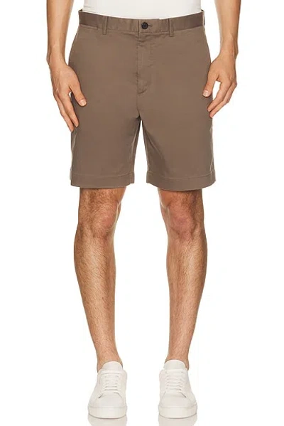 Theory Moonsoft Cotton Standard Shorts In Brown