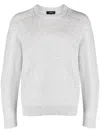 Theory Morlan Ribbed Wool Blend Jumper In Grey