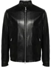 Theory Morvek Zip Jacket In Leather In Schwarz