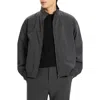 Theory Straight Collar Reversible Moto Jacket In Gray