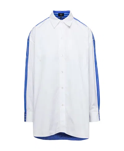 Theory Multi-panel Long-sleeve Shirt In White