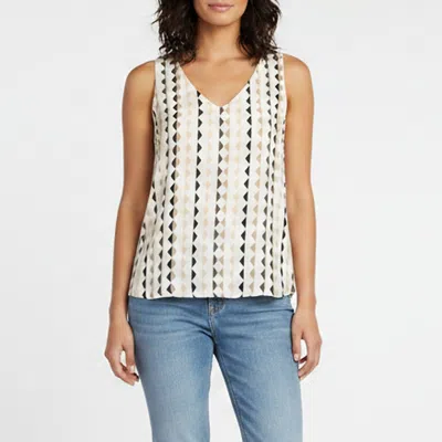 Pre-owned Theory Multicolour Geometric Stripe Print Silk Sleeveless Top S
