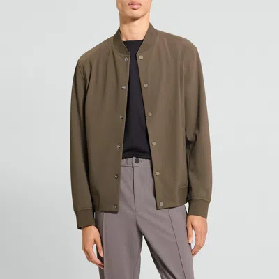 Theory Murphy Bomber Jacket In Precision Ponte In Brown