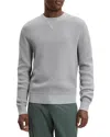 Theory Myhlo Long Sleeve Crewneck In Tactile Cotton New Dark Vapor Sweater In Gray