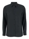Theory Grey Shirt With Classic Collar In Grey